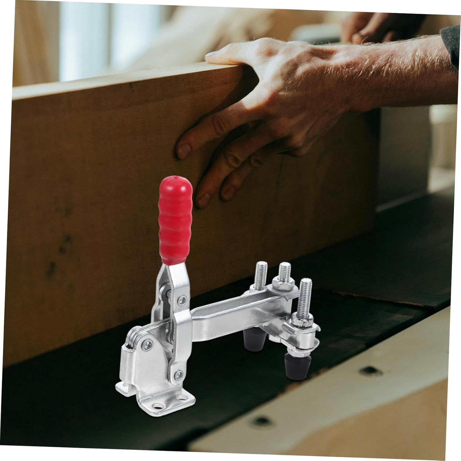 2pcs Vertical Toggle Clamp High Clamping Force Hardware for Woodworking and Welding Tasks Quick Release Mechanism for Efficient Projects