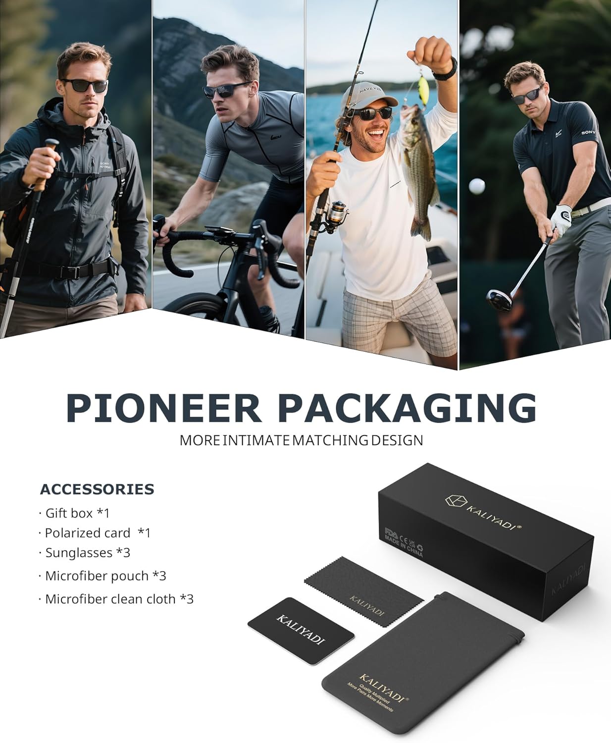 KALIYADI Mens-Sunglasses Polarized Sunglasses-Men Women: Classic Sun glasses with UV400 Protection for Driving Golf Fishing - Image 7