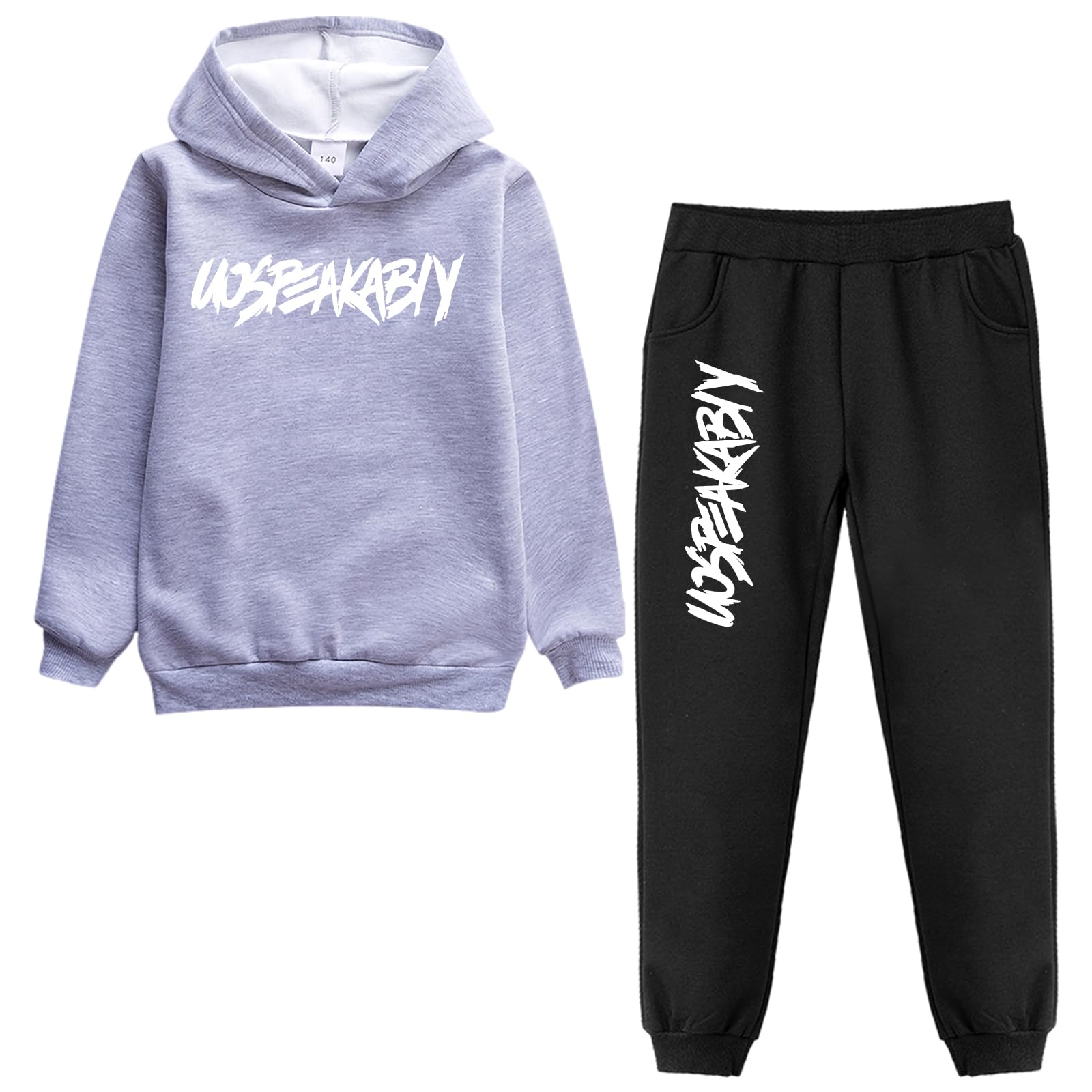 amropi Chándal Niños 2 Piezas Set Sudadera con Capucha y Pantalones Deportivo Jogging Conjunto Ropa 2-15 años — view 20
