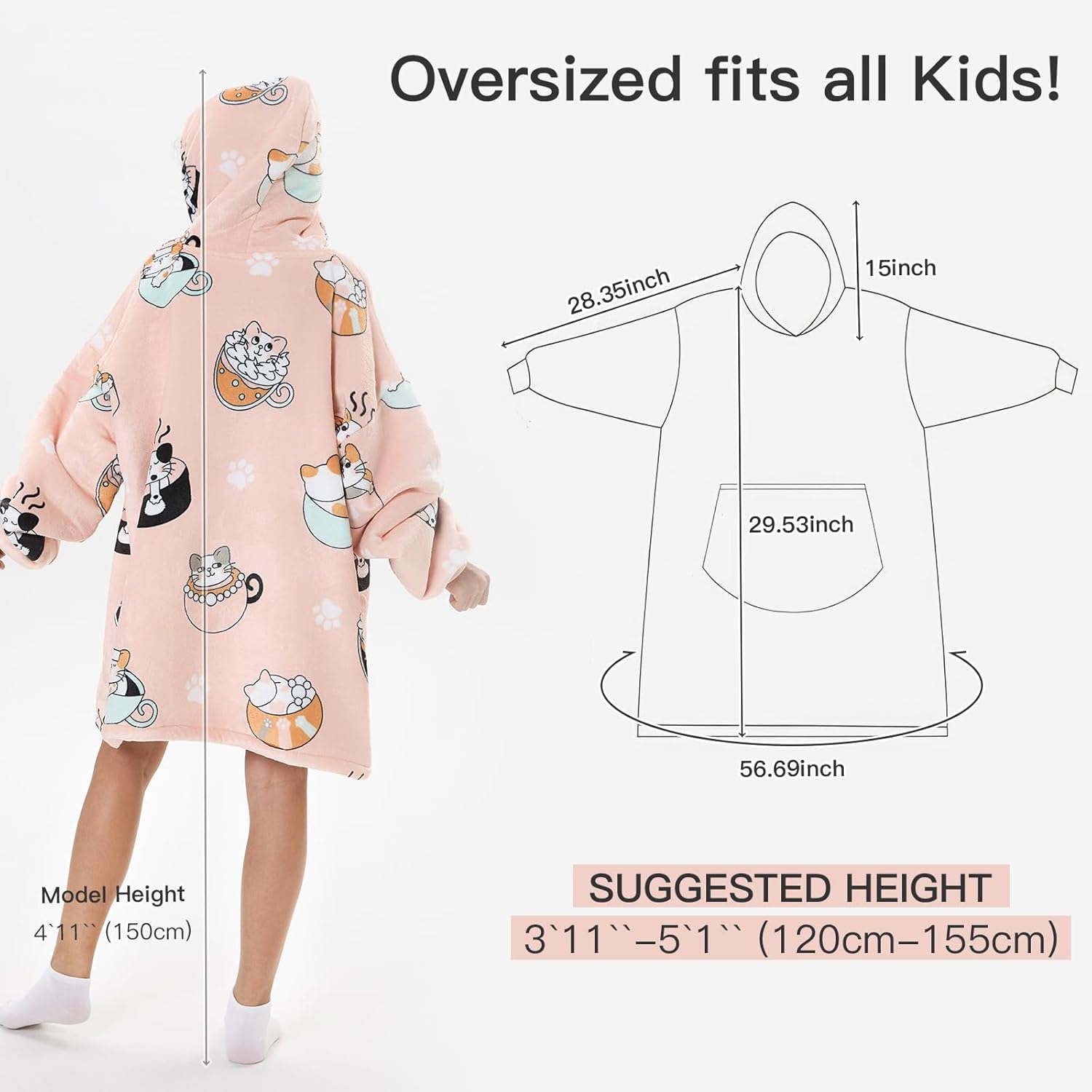Oversized Wearable Blanket, Big Hooded Blanket Sweater, Hideout Hoodie for Women Teen Girl Sister Gifts - Image 6