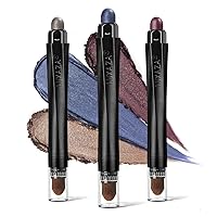 Vista 25 de 10 barras de sombra de ojos, brillo y neutro, color rosa champán, metálico, lápiz de sombra de ojos color crema con resistente a las manchas y al