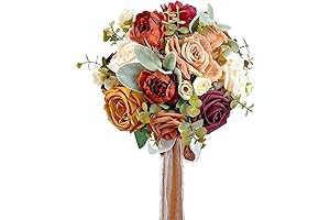 Burnt Orange Cascade of Flowers for Weddings and Anniversaries