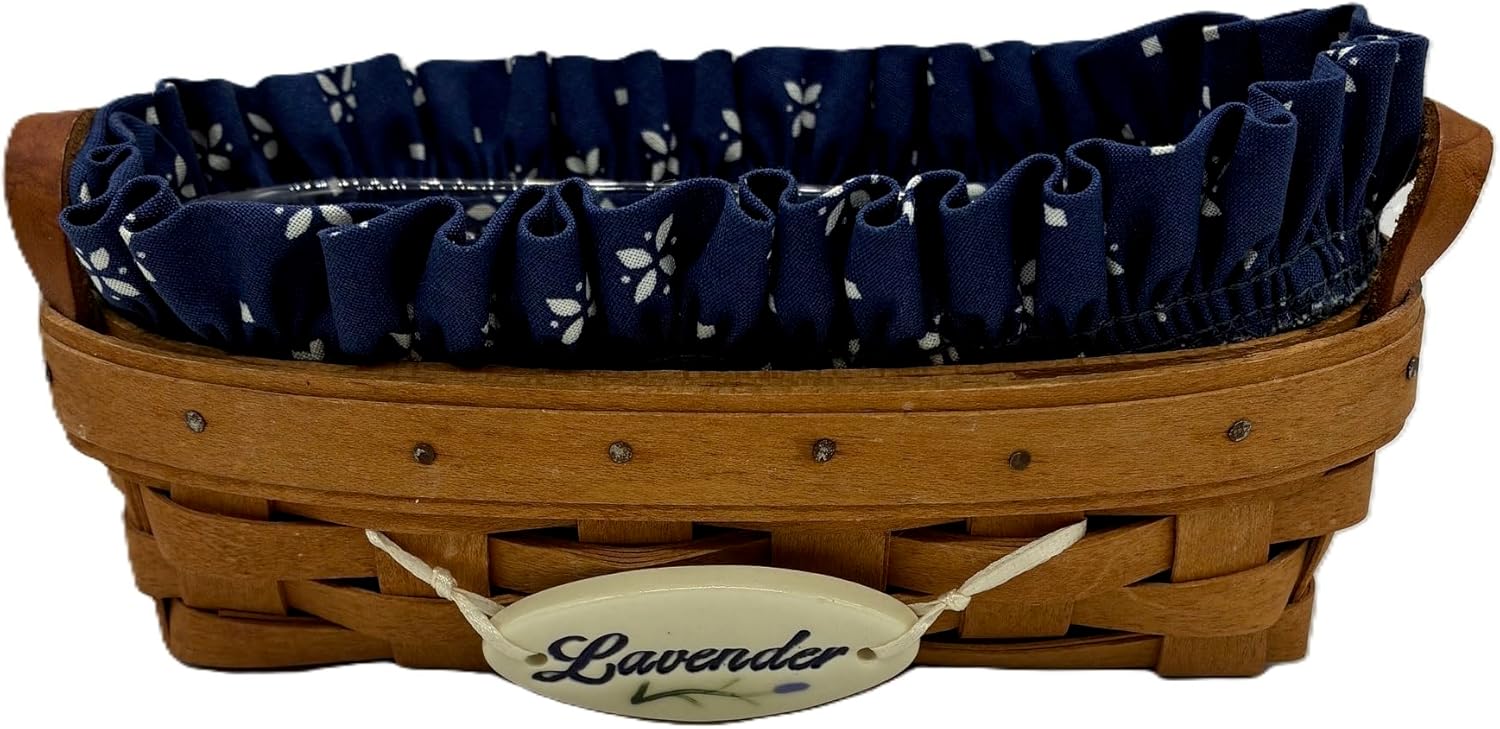 Longaberger Collectable Lavender Booking/Promo Basket with Classic Blue Liner
