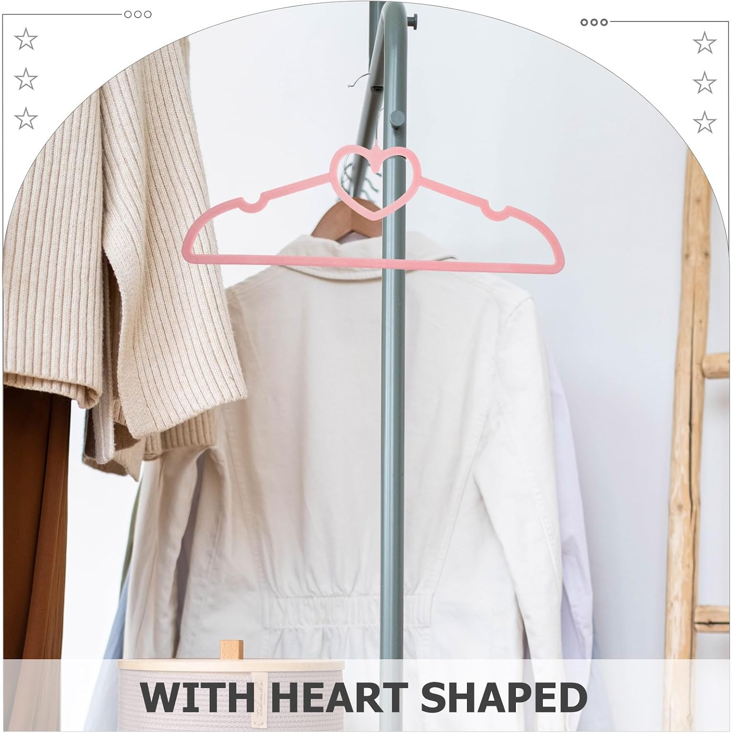 Gadpiparty 10pcs Pink Heart-Shaped Non-Slip Clothes Hangers with 360° Swivel Hook, Narrow Plastic Coat and Shirt Hangers for Jackets, Dresses, and Suits, Space-Saving Closet Organizers