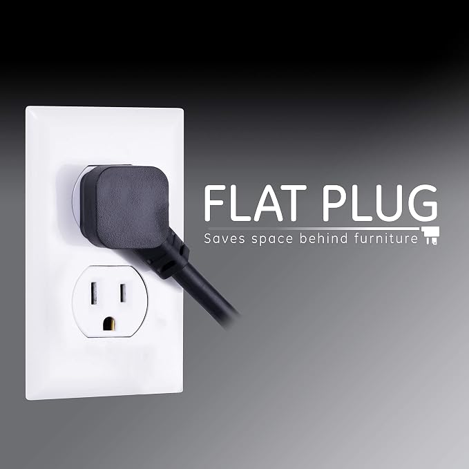 Protector eléctrico múltiple GE 6 tomas 20 pies negro miniatura 4
