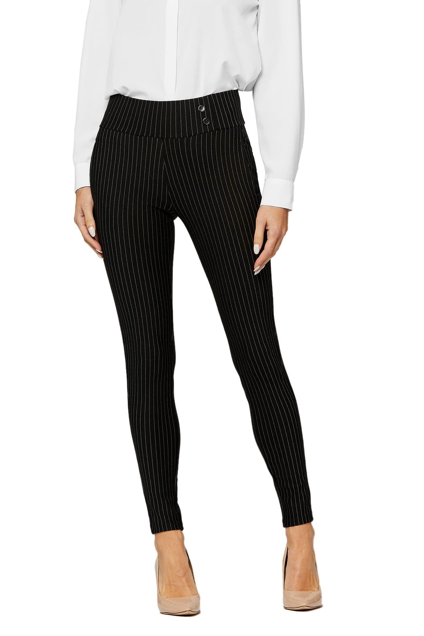 ConceitedStretch Slacks for Women - Wear to Work - Tummy Control - Slim Leg - Pockets - Ponte - (Available in Plus Size)