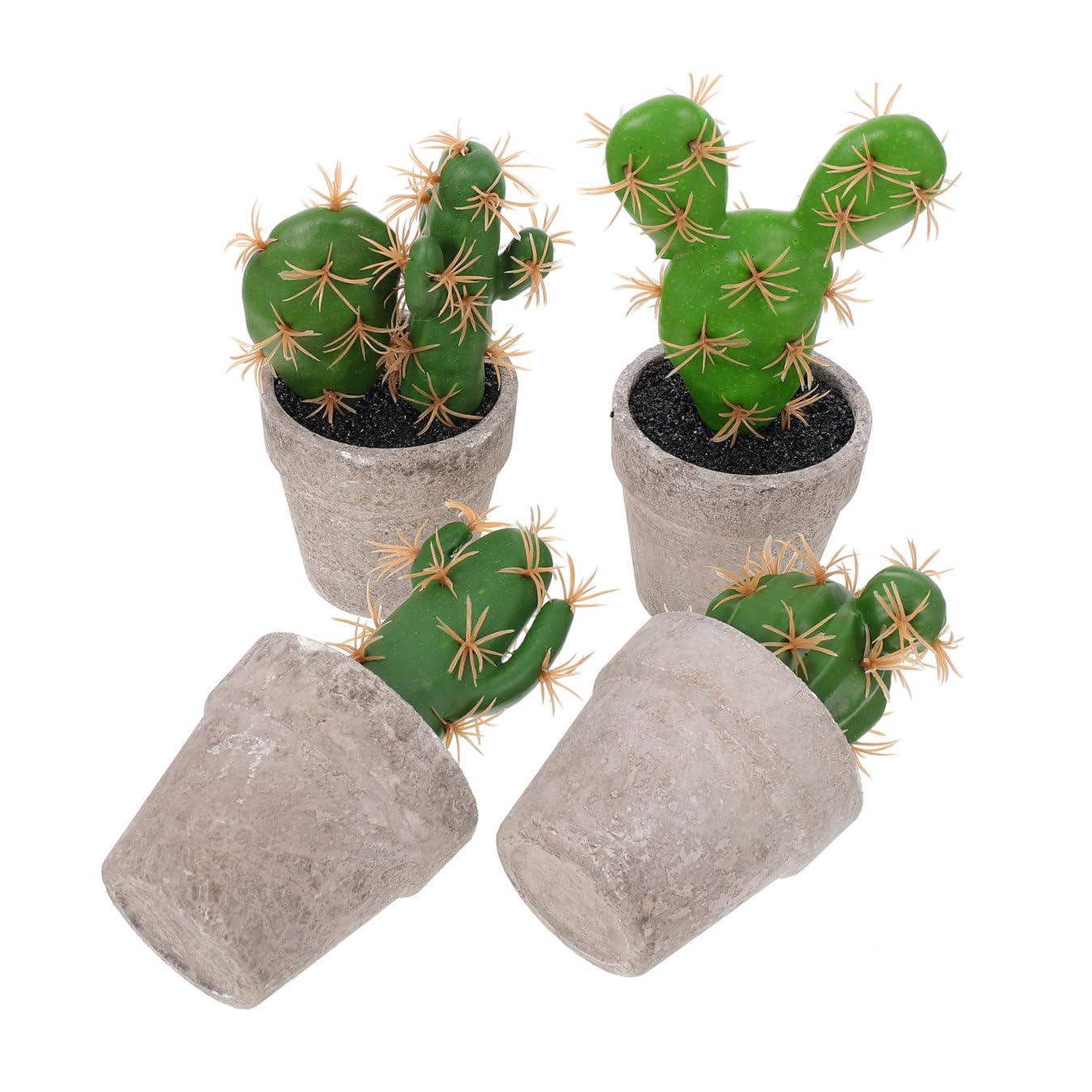 TOYANDONA Set 4 Piante Grasse Finte in Polpa e Plastica Decorazioni da Interno, Bonsai Artificiali Verdi per Ufficio e Camera da Letto, Aspetto Naturale e Facile Cura