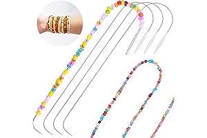 Karsspor 4 PCS Large Eye Beading Needle Multifunctional Accessory with Handle