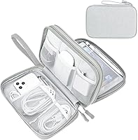 Vista 9 de FYY Organizador para cosas electrónicas, para viajes, para cables, cargadores, celular y auriculares, estuche portátil, impermeable, doble capa