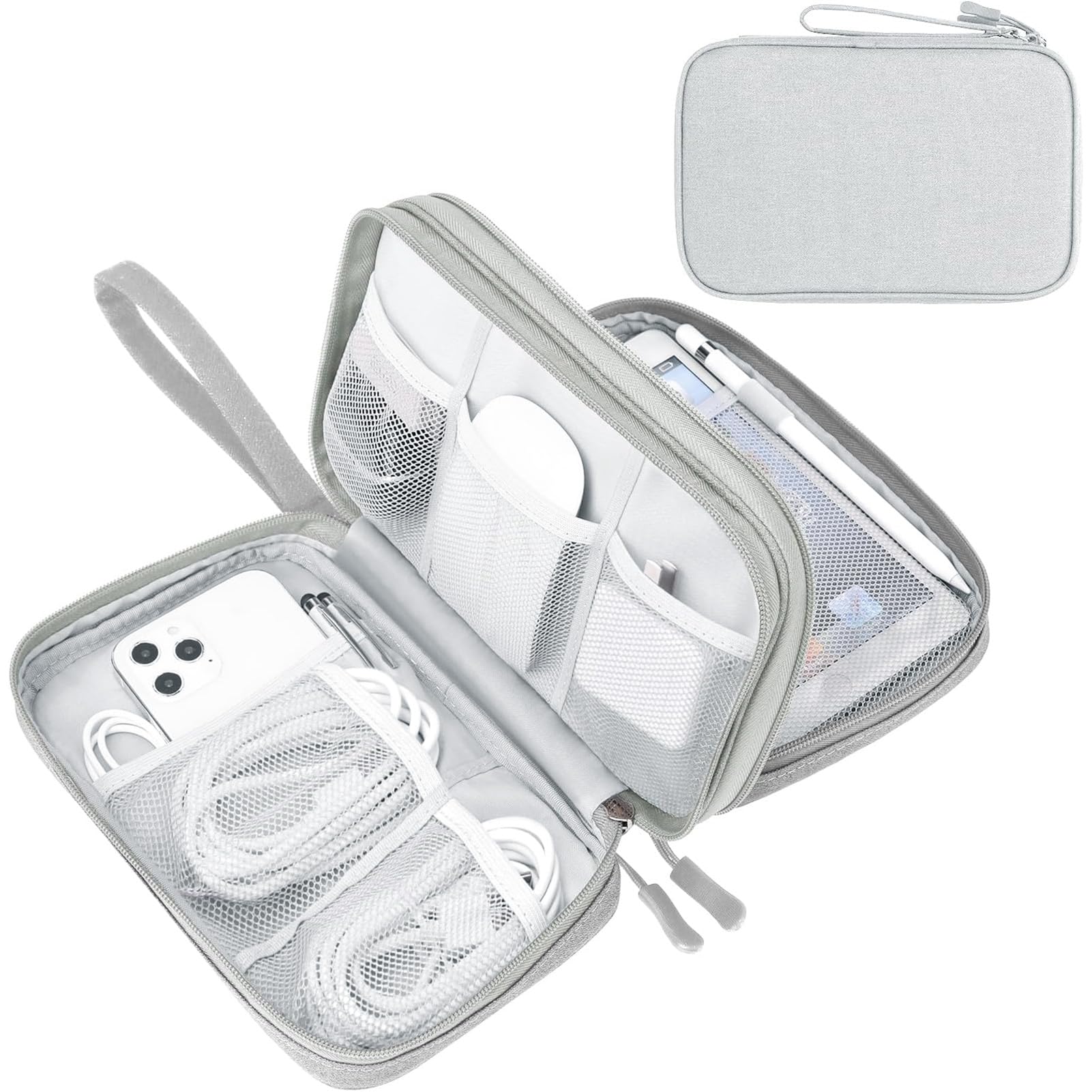 FYY Electronic Organizer, Travel Tech Pouch Bag, Large, Grey