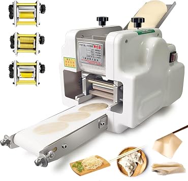 60 PCS/Min Automatic Dumpling Wrapper Maker, Commercial Wonton Skin Machine, Electric Pasta Making Machine, for Restaurant Kitchen/Household, 3 Moulds, Upgraded PIC Shell