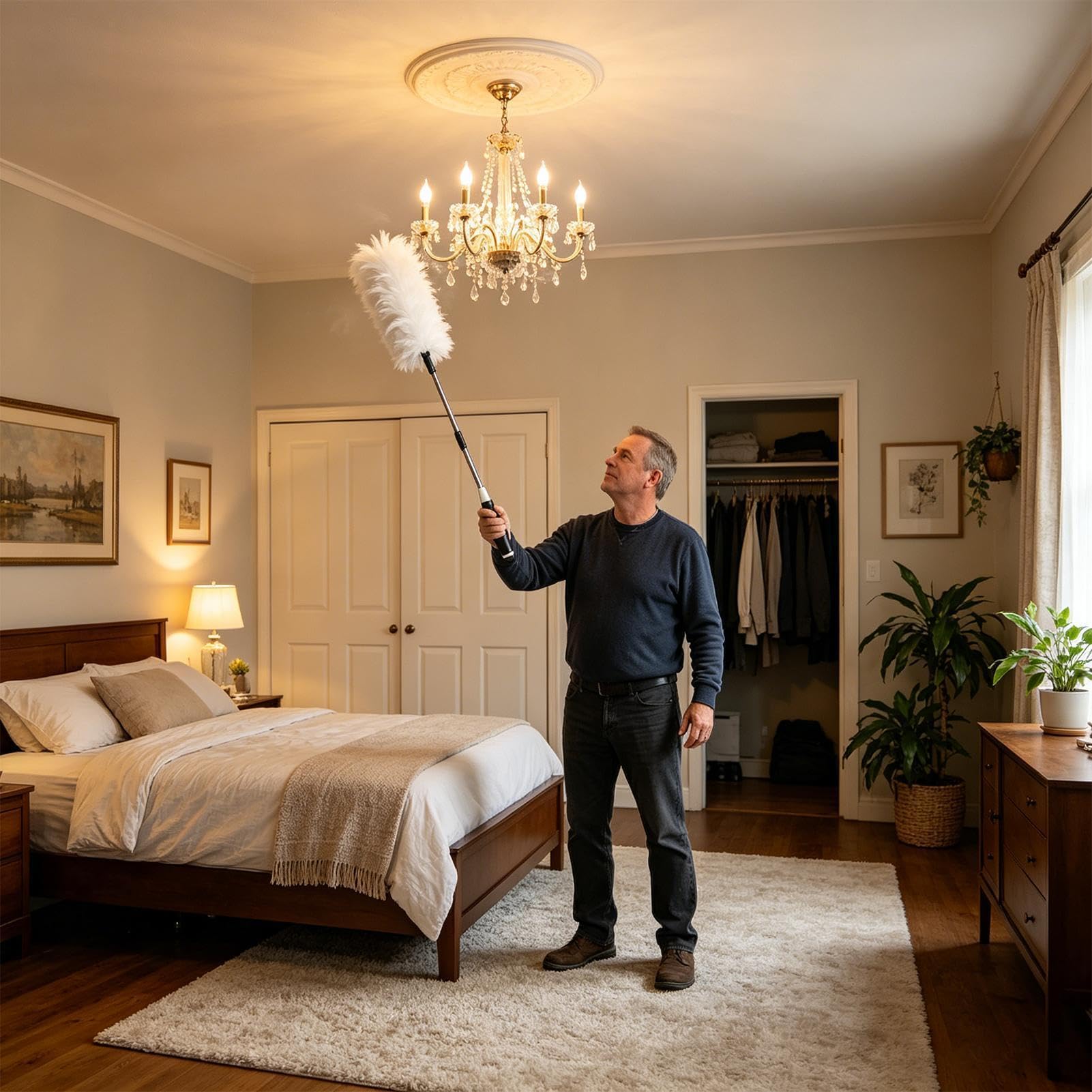 Spazzola Elettrica per Polvere In Microfibra Senza Fili Regolabile Con | Spazzola Elettrica Per Polvere E Sporco Per Mobili, Ventilatore a Soffitto, Davanzale, Scale, Camera da