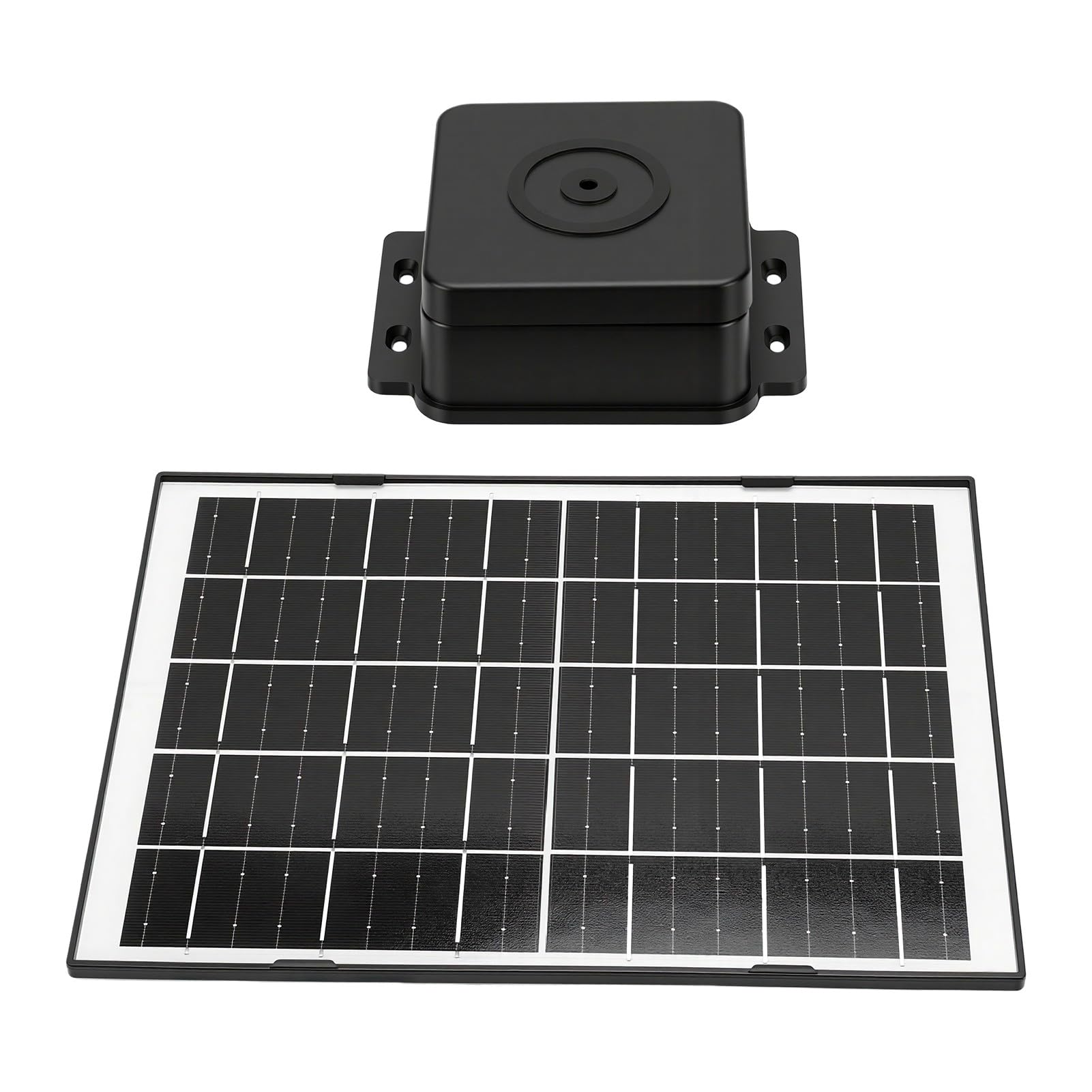 Fockety Pannello Solare da 4 W per Telecamera di Sicurezza, USB C (BLACK) | Caricatore Solare per Fotocamera da Esterno con Batteria Ricaricabile da 5 V, Resistente All'acqua IP65