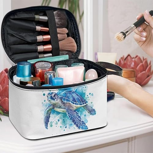 Vista 61 de doginthehole Bolsa de maquillaje, bolsa de cosméticos de viaje, bolsa de aseo portátil grande, organizador de accesorios para mujeres y niñas