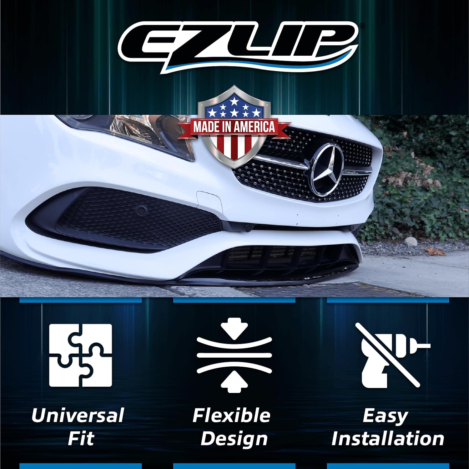 EZ Lip – Original Front Bumper Scrape Guard Universal Fit Anti-Scratch Skid Plate DIY Kit
