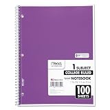 Mead Spiral Notebook, College Ruled, 1 Subject, 100 Sheets, Assorted Colors (06622) – view 7