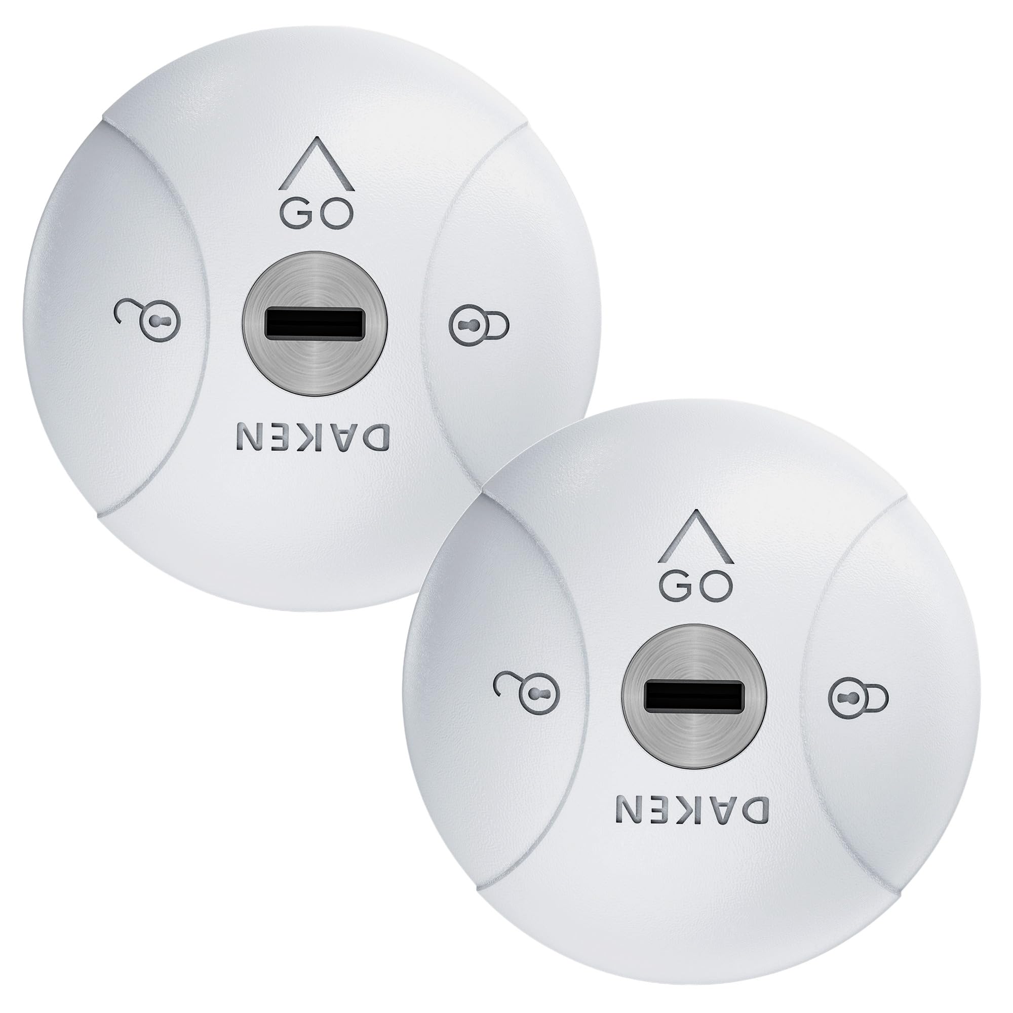 DAKEN Saturn GO - Cerraduras fijas para vehículos comerciales, bloqueo manual, zamak (Doble, Blanco)