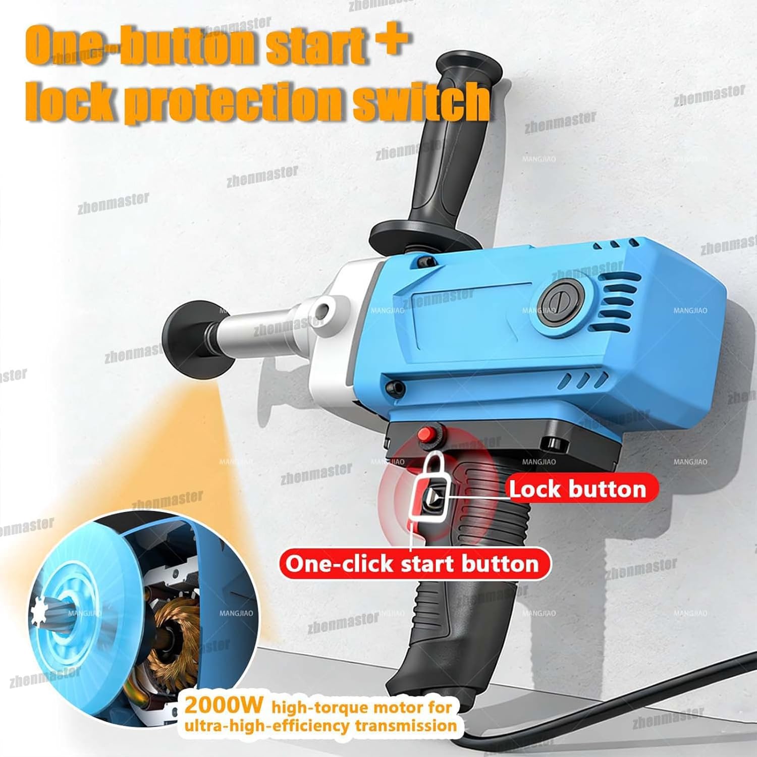 Heavy Duty Screw Conveyor 2000W Portable Grain Suction Pump 220-440 Lbs/Min Electric Auger Feeder Powder Transfer Machine with Flexible Hose for Cement Sand Fertilizer Farm Industrial