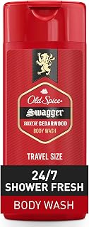 Old Spice Refreshing Body Wash for Men, 3X Defense, 24/7 Shower Fresh with Long Lasting Scent, Travel Size, Red Collection, Swagger with Cedarwood Scent, 3 oz
