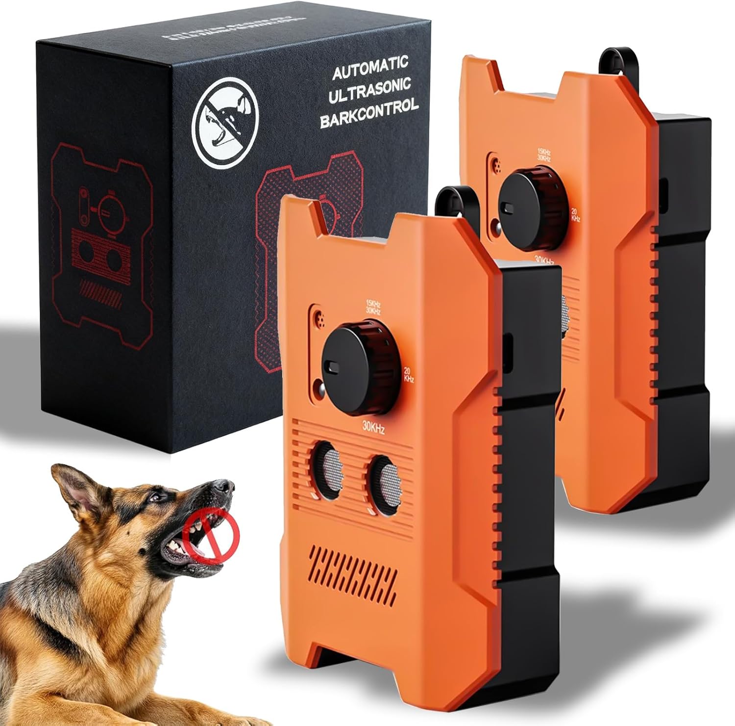 GDSAFS 2026 Upgraded Dog Bark Deterrent Devices, Portable Ultrasonic Anti Barking Device with 3 Training Modes, 50 FT Range, Safe & Humane Rechargeable Compact Bark Control for All Dogs (2PCS)