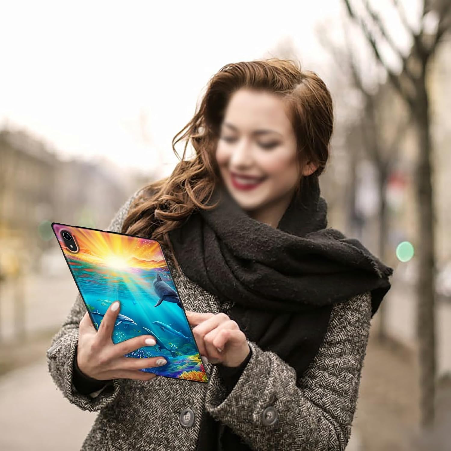 TPU Case for iPad 10th Generation Case 2022 iPad 10.9 inch/iPad (A16) 11th Generation 11 Inch (2025) Tablet,Lightweight Shockproof Protective Cover for iPad 10th 2022,Ocean with Dolphins
