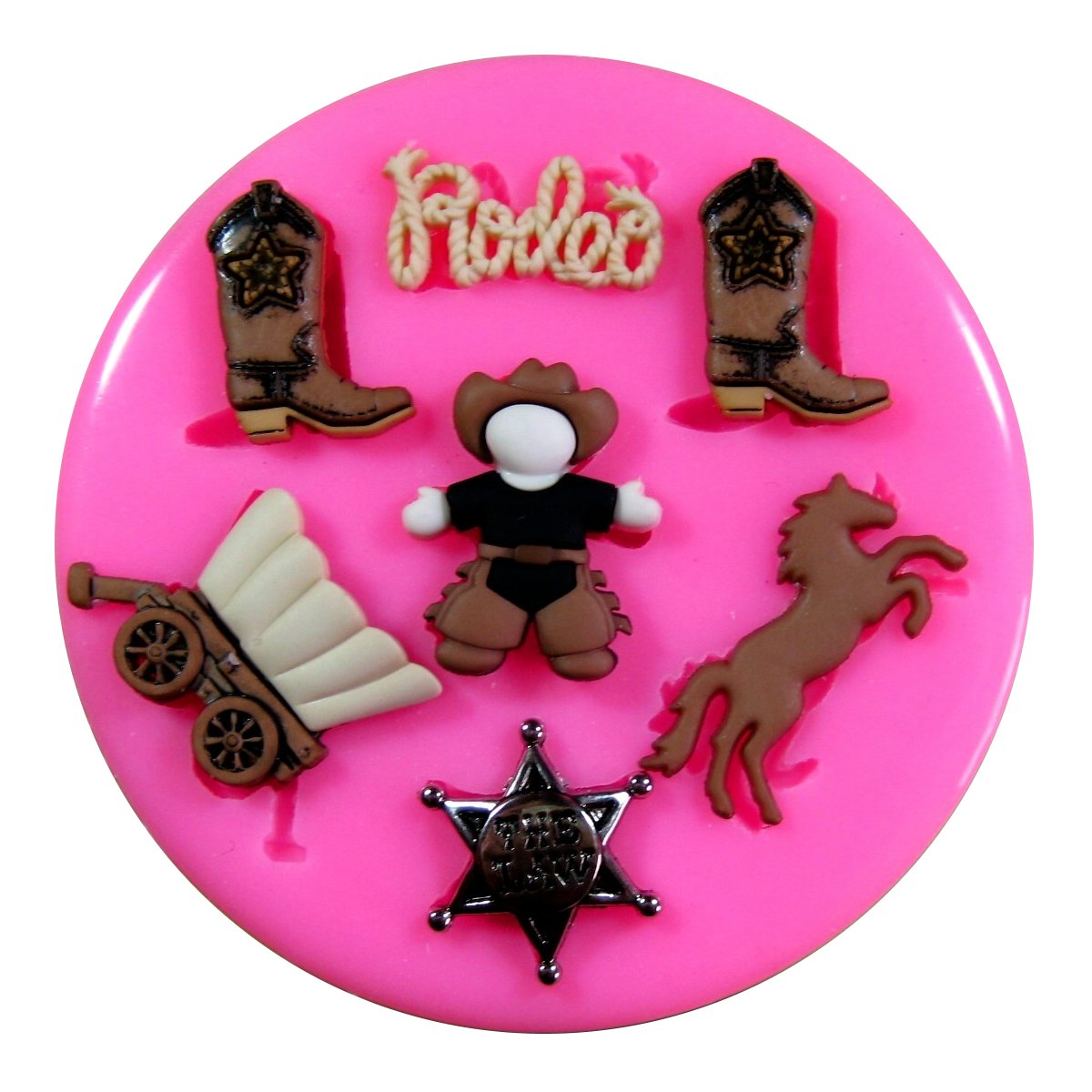 Cowboy Rodeo Sheriff Horse Silicone Mould Mold for Cake Decorating Cake Cupcake Toppers Icing Sugarcraft Tool by Fairie Blessings