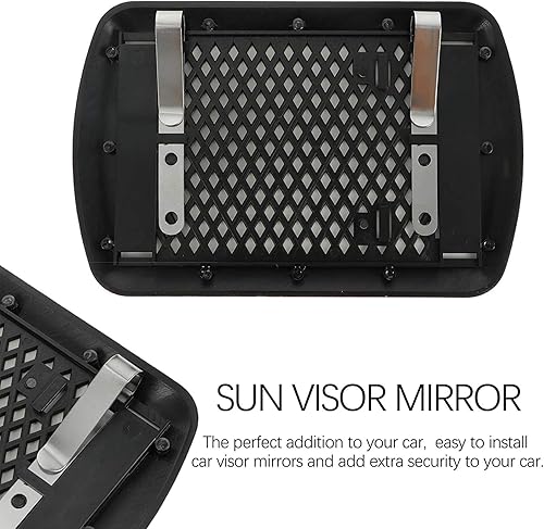 Miniatura 3 de Espejo para visera parasol con clip, de tocador, insumos automotrices, 4.3 pulgadas x 2.7 pulgadas, 1 unidad, negro