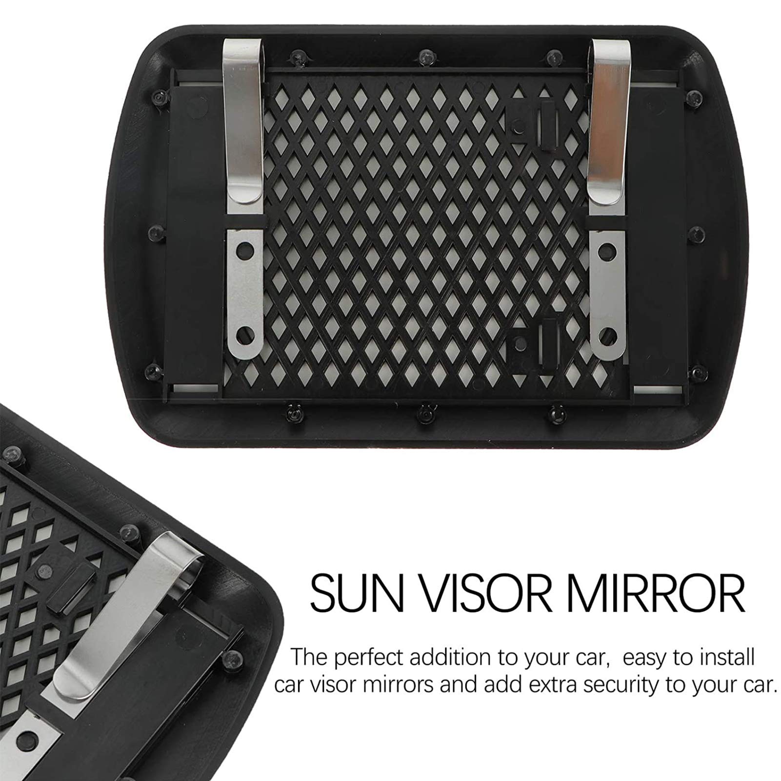Specchietto Parasole Auto Universale Con Clip – 16,7 X 11 Cm, Nero, Per Trucco E Controllo Posteriori
