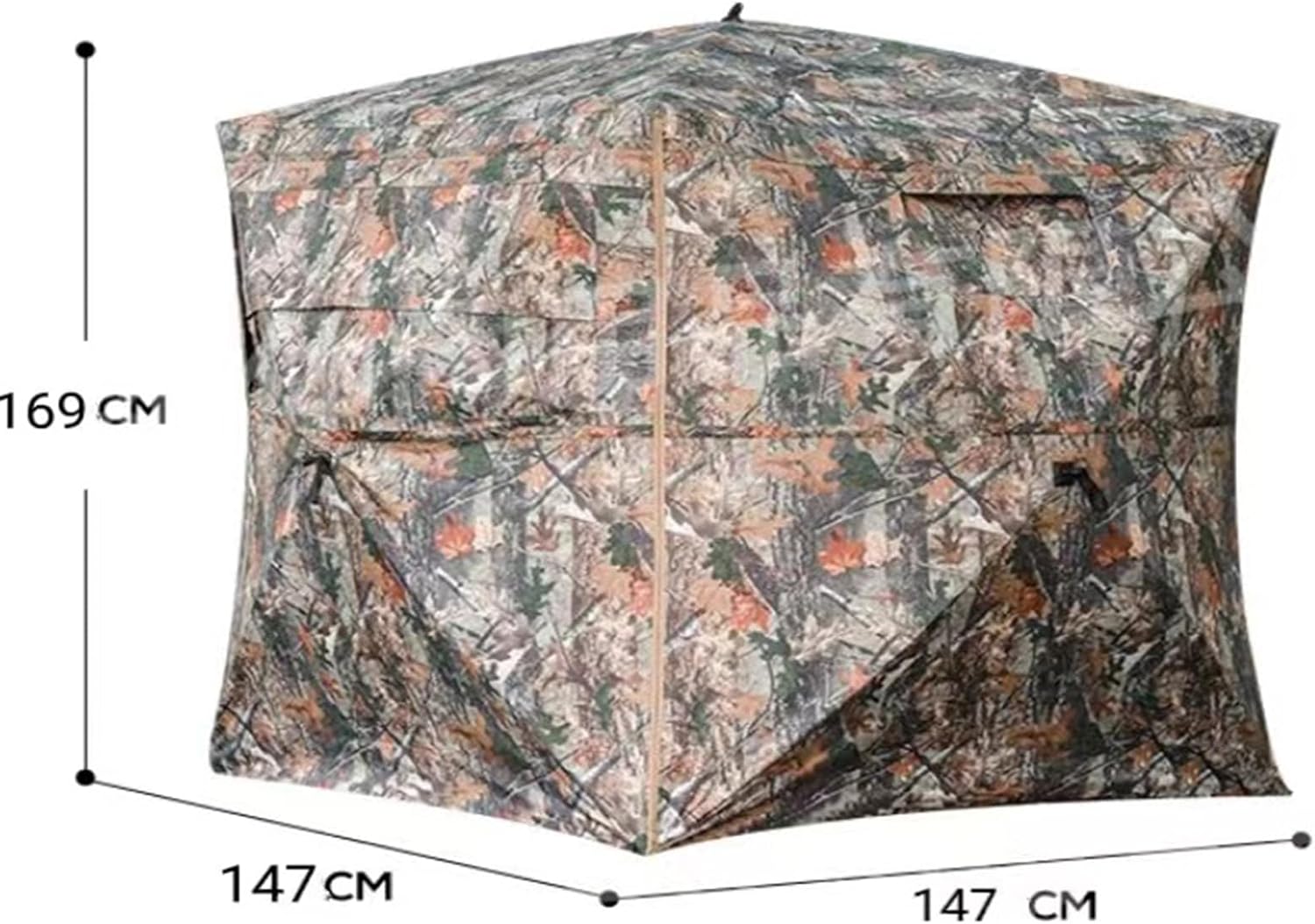 Camping Tent See Through Hunting Blind Easy Pop Up Hunting Tent W Silent Zippers, Portable Turkey Deer Blinds Fits 2-3 Person, Ground Blinds for Deer Hunting, Hun
