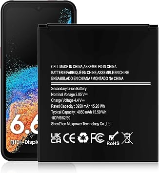 4050mAh Galaxy Xcover Pro Battery,Upgraded Version high Capacity Replacement Battery Suitable for Samsung Galaxy XCover 6 Pro EB-BG736BBE/Xcover Pro EB-BG715BBE G715F GH43-04993ANot -Wireless