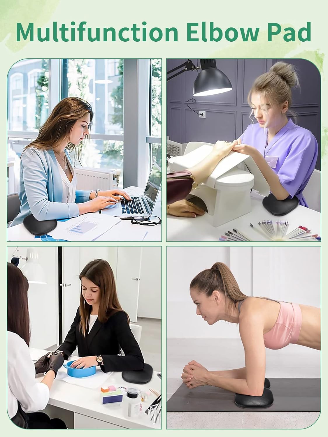 Rest Pad for Nails- Microfiber Leather Nail Arm Rest Cushion for Elbow, Professional Manicure Rest Elbow Support for Acrylic Nails, Portable Nail Hand Rest Pad Nail Tech Must Haves (Black)