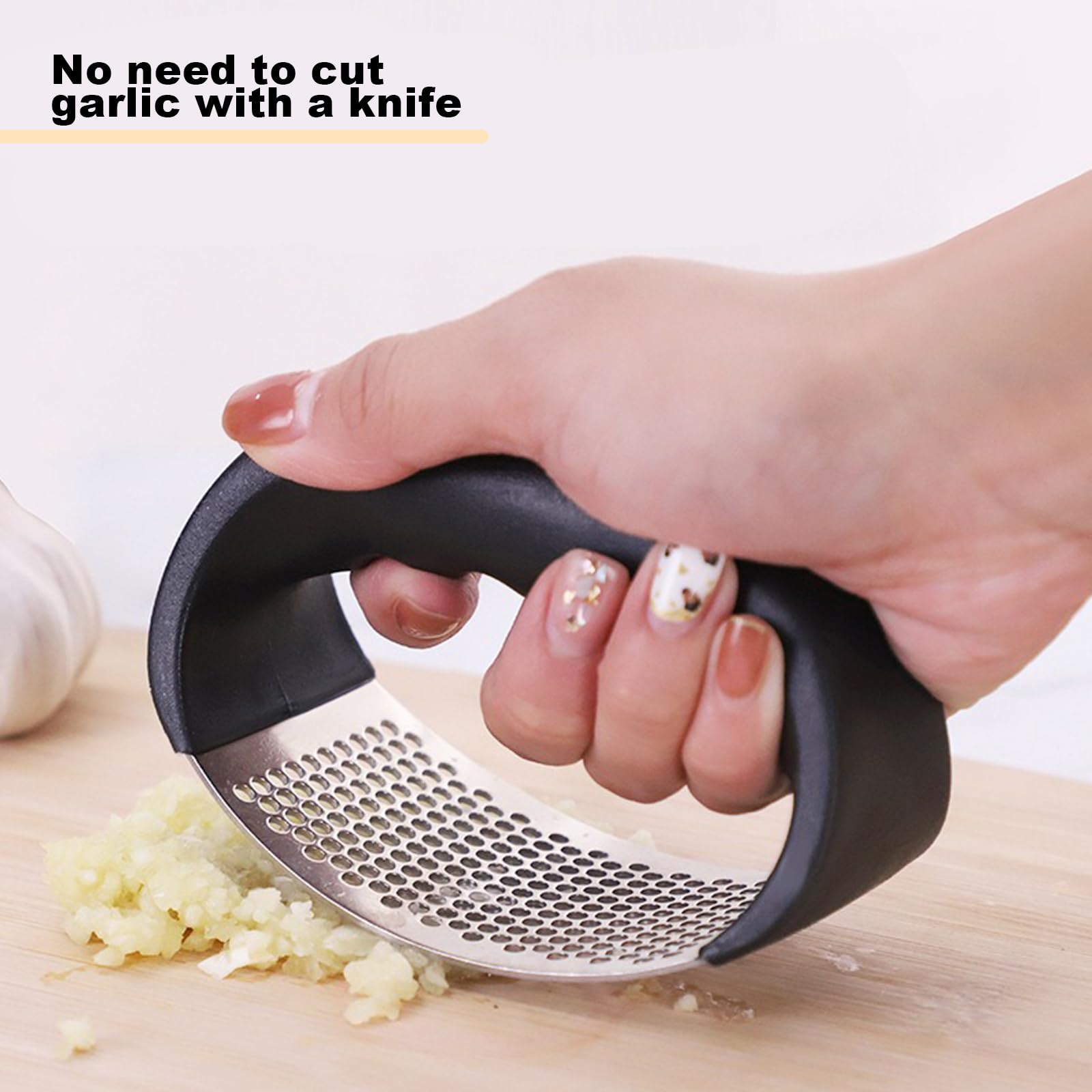 Schiaccia-aglio In Acciaio Inox 2-in-1 - Con Funzione Schiaccianoci E Impugnatura Antiscivolo - Foto 11