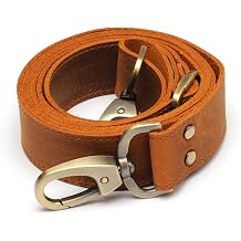 Full Grain Leather Replacement Strap for Handbags, Purses, Crossbody Bags, Laptop Cases | Adjustable Shoulder Strap with Swivel Clasps | Black, 1.2 in. Wide