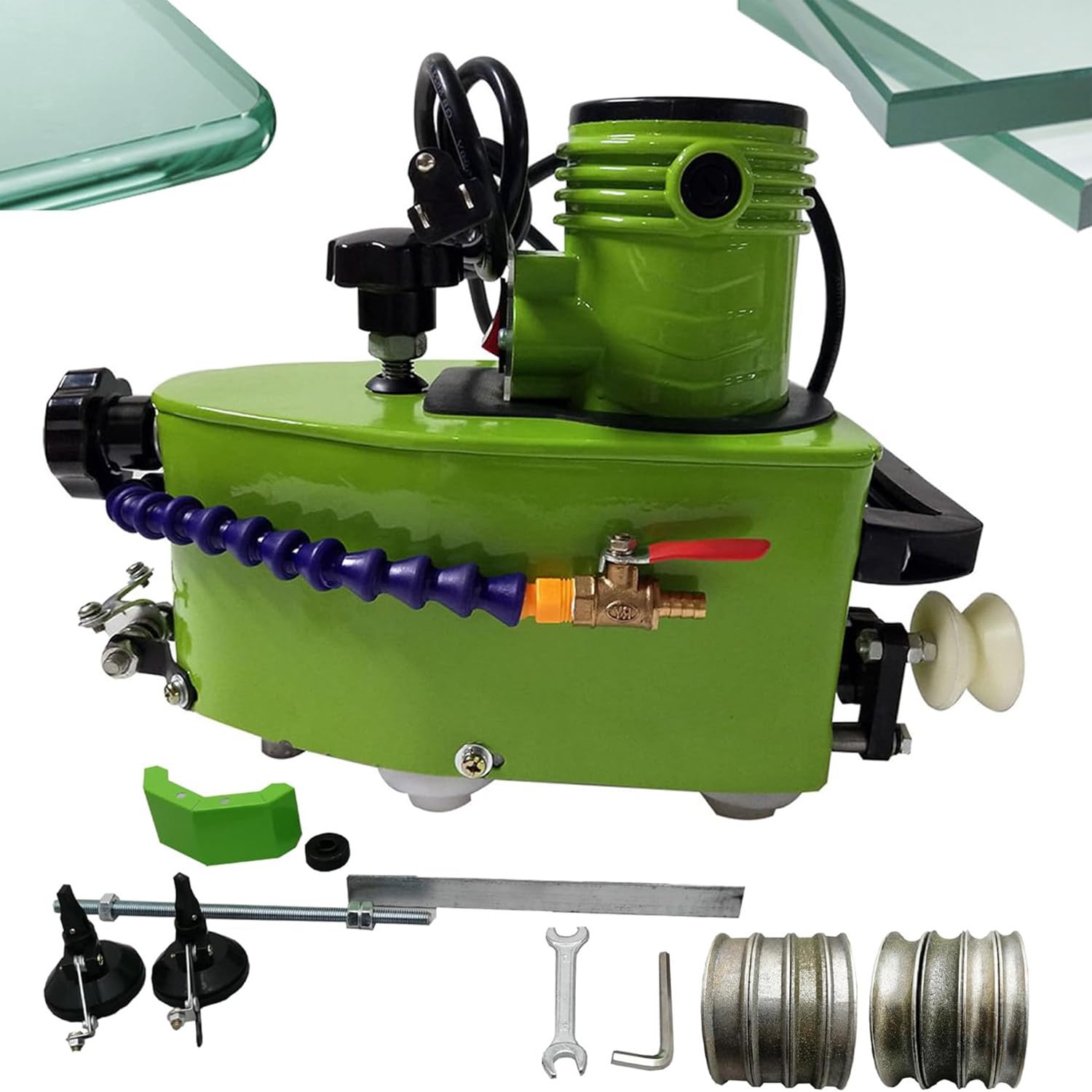 Qiang Pulidora De Cantos De Vidrio 800w & Máquina De Borde Portátil,Maneja Fácilmente Bordes Rectos,Redondos Y Biselados, Trabajar con Vidrio,Cerámica Y Superficies De Mármol 10mm