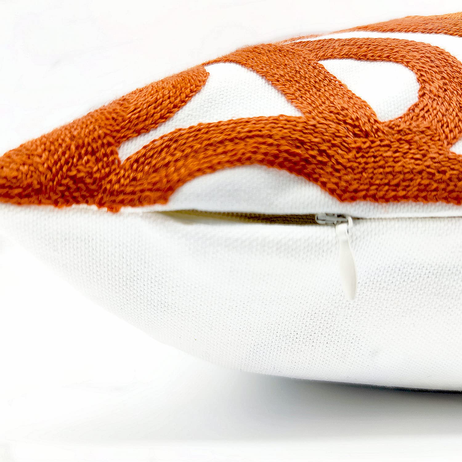 Alysheer Juego de 2 Fundas de Almohada Decorativas, 45 x 45 cm, Juego de 2 Piezas, Funda de algodón con Estampado clásico de Mandala, para sofá, Cama, Sala de Estar (Naranja Quemado)