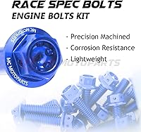 Vista 3 de MC Motoparts Race Spec Kit de pernos de motor cabeza HEX M6 compatible con XJ6 Diversion/F 2009-2016 13 14 15 16 (azul)