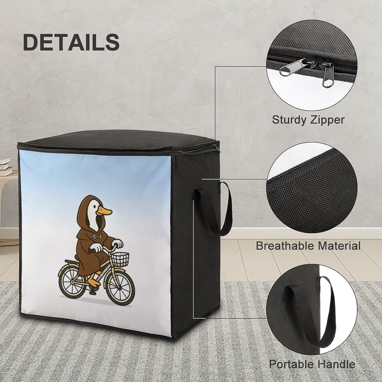 Funny Goose Comforter Storage Bag Moving Bag | Clothes Storage Bins-70L,Moving Bag With Dual Handles For Easy Carrying, Zipper Design Durability for Home,Bedroom,Closet