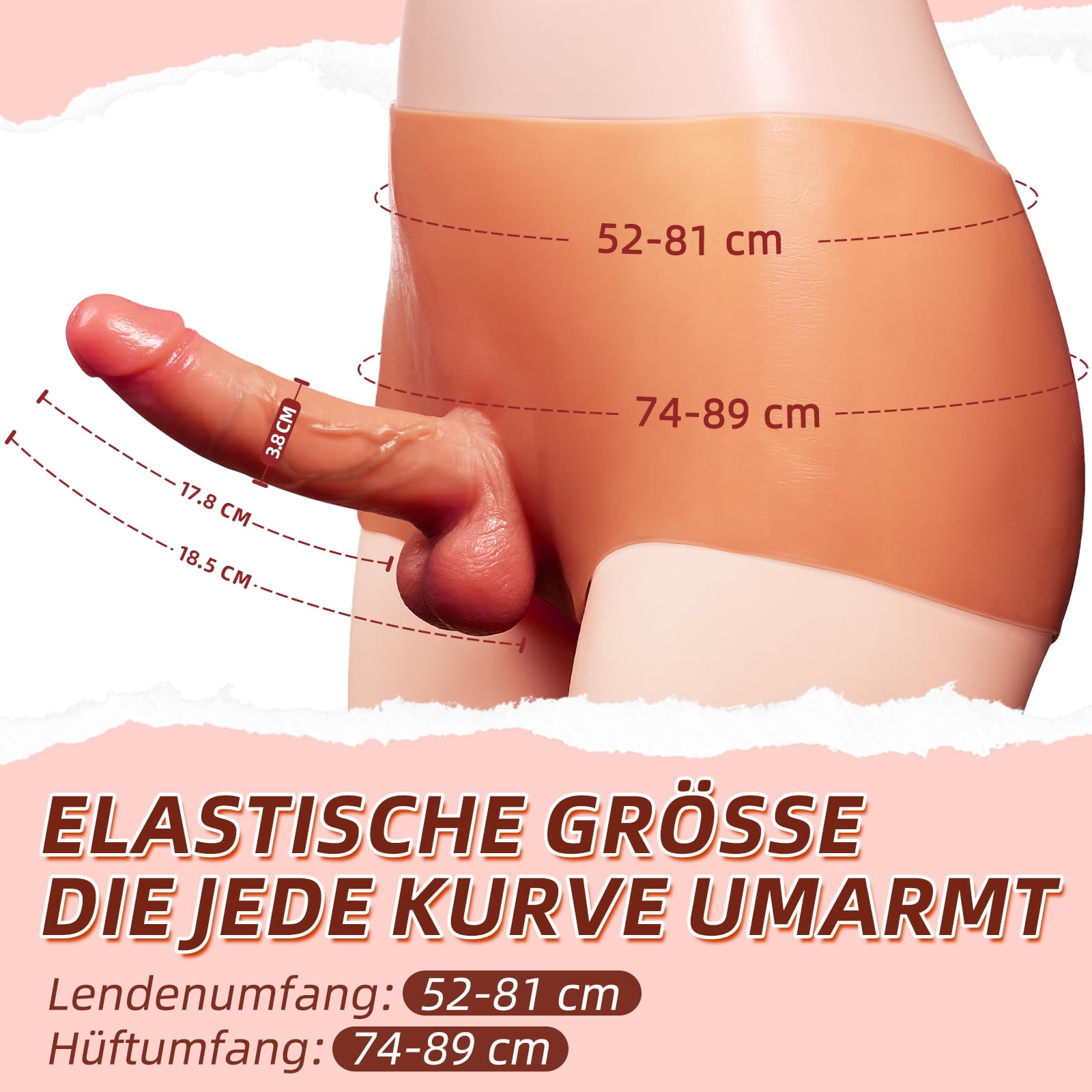 Strap-on Consoladores - Dildo Realista Dildo Anal 18,5cm con Arneses Sexuales de Silicona Altamente Elástica, Juguetes Sexuales para Pareja y Juguetes Eróticos, Pene Realista