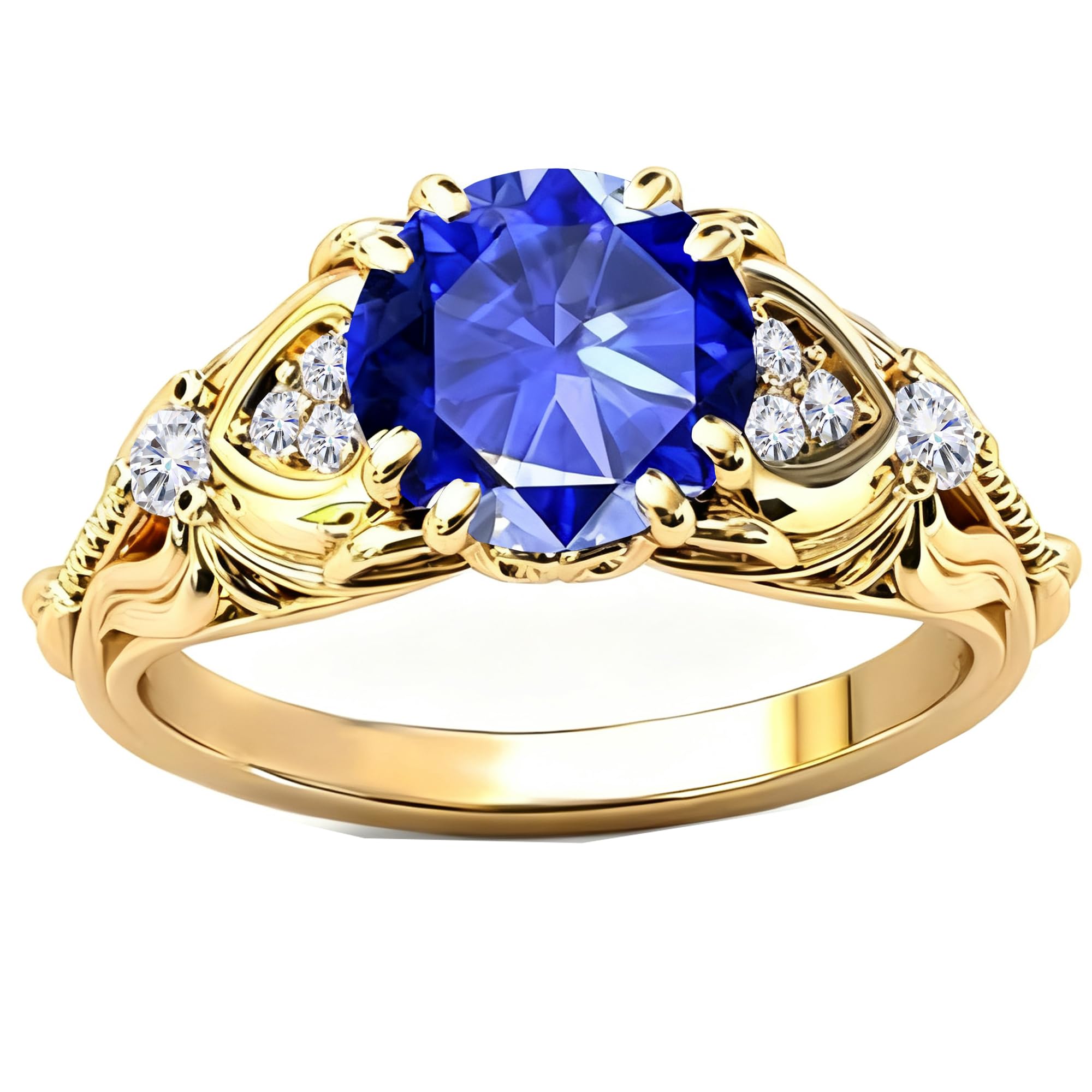 Gemstone Vintage Rings for Women s925 Sterling Silver Round Cut 1.0 Carat Gemstone with Moissanite Promise Engagement Anniversary Ring for Her
