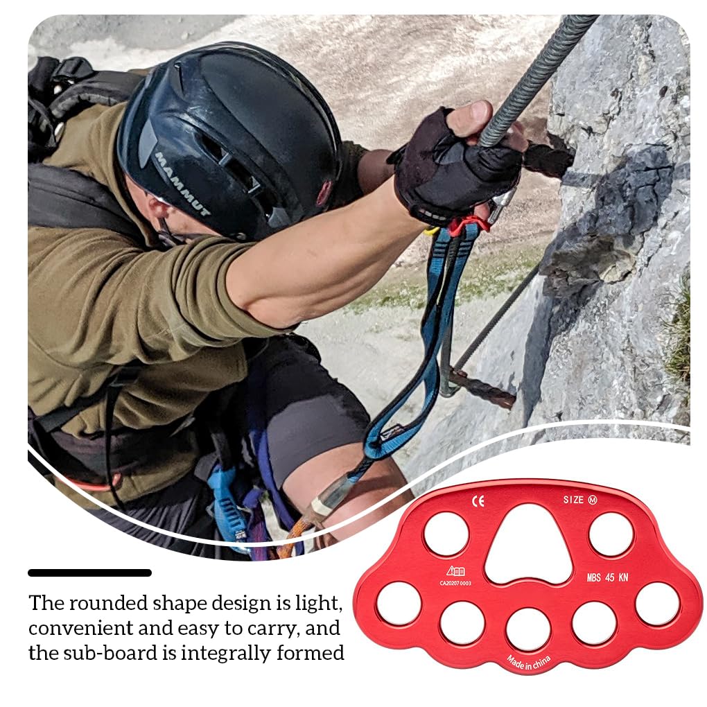 Placa de Aparejo para Escalada, diapasón, Equipo de montañismo Resistente Profesional, Divisor Punto Anclaje, Accesorio conexión