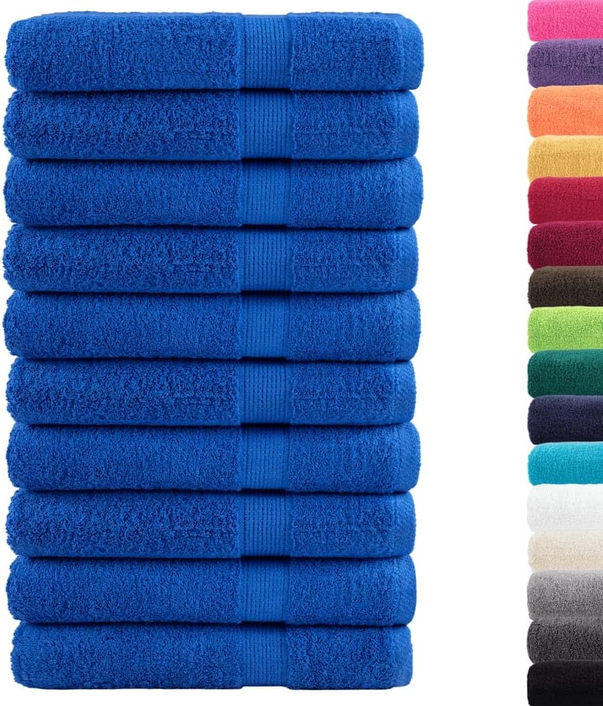 vidaXL , Cozy Cotton Towel Set, Rectangular Bath Towels, Soft, Durable Linen for Guests, Perfectly Decorative