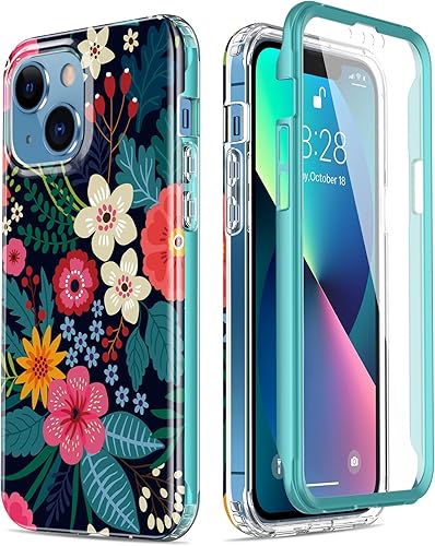 Miniatura 1 de ESDOT - Funda protectora para iPhone 13 6.1 pulgadas, con protector de pantalla integrado, protección de grado militar con diseños modernos para