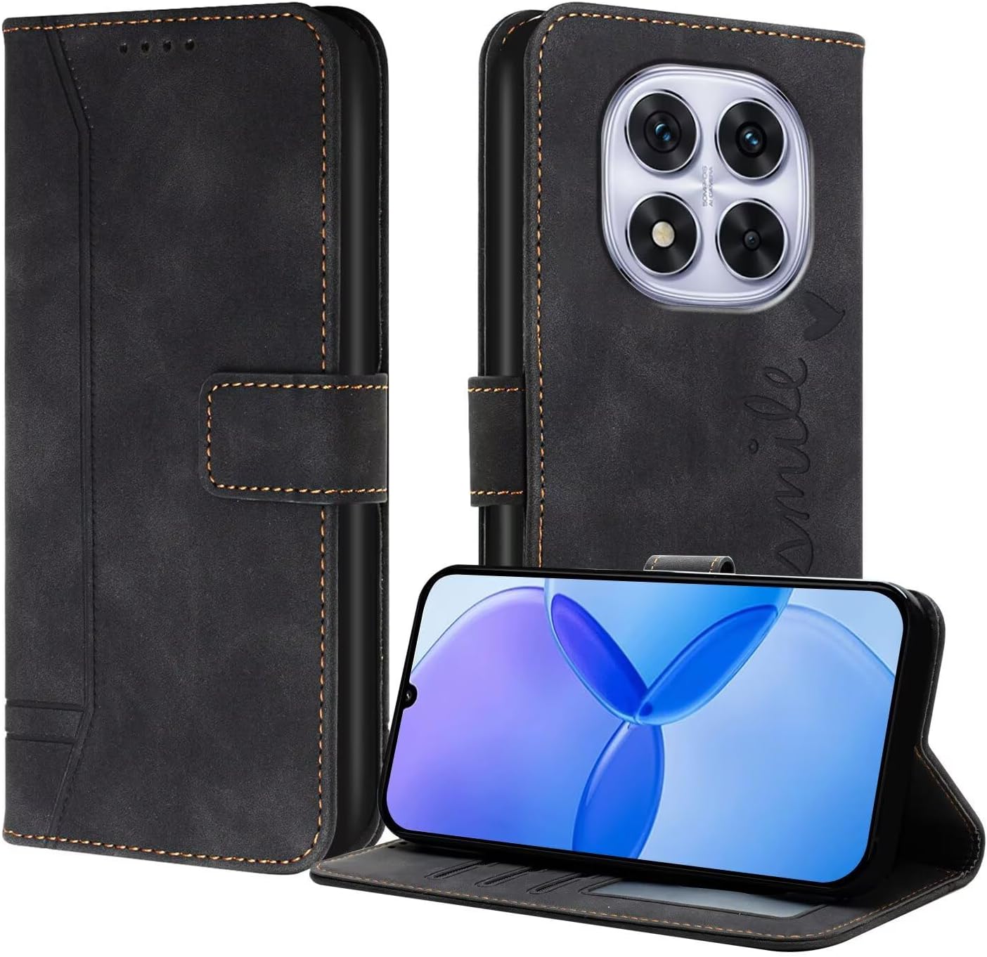 GoodcAcy Mobile Phone Case for Xiaomi Poco X7 Mobile Phone Case Leather Foldable Protective Case Wallet Cover Flip Case for Xiaomi Poco X7 Flip Case Black