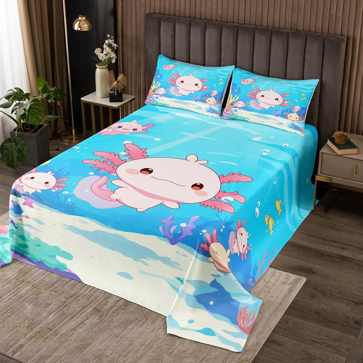jejeloiu Damask Floral Bedspread for Girls Boys Kids King Size Vintage Jacquard Quilted Coverlet Room Decor Antique Classic Coverlet Set 3Pcs Bed Scarf Breathable Soft Lightweight Microfiber