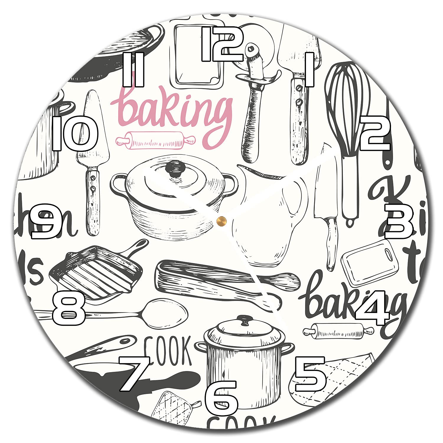 Horloge en verre sécurité 30 cm avec impression moderne de qualité