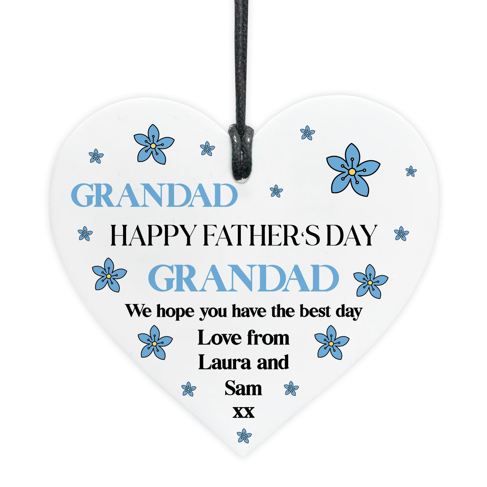 Red Ocean Gift For Grandad For Fathers Day Heart Plaque Personalised Fathers Day Gift Best Grandad From Granddaughter Grandson Thank You Present Him Keepsake