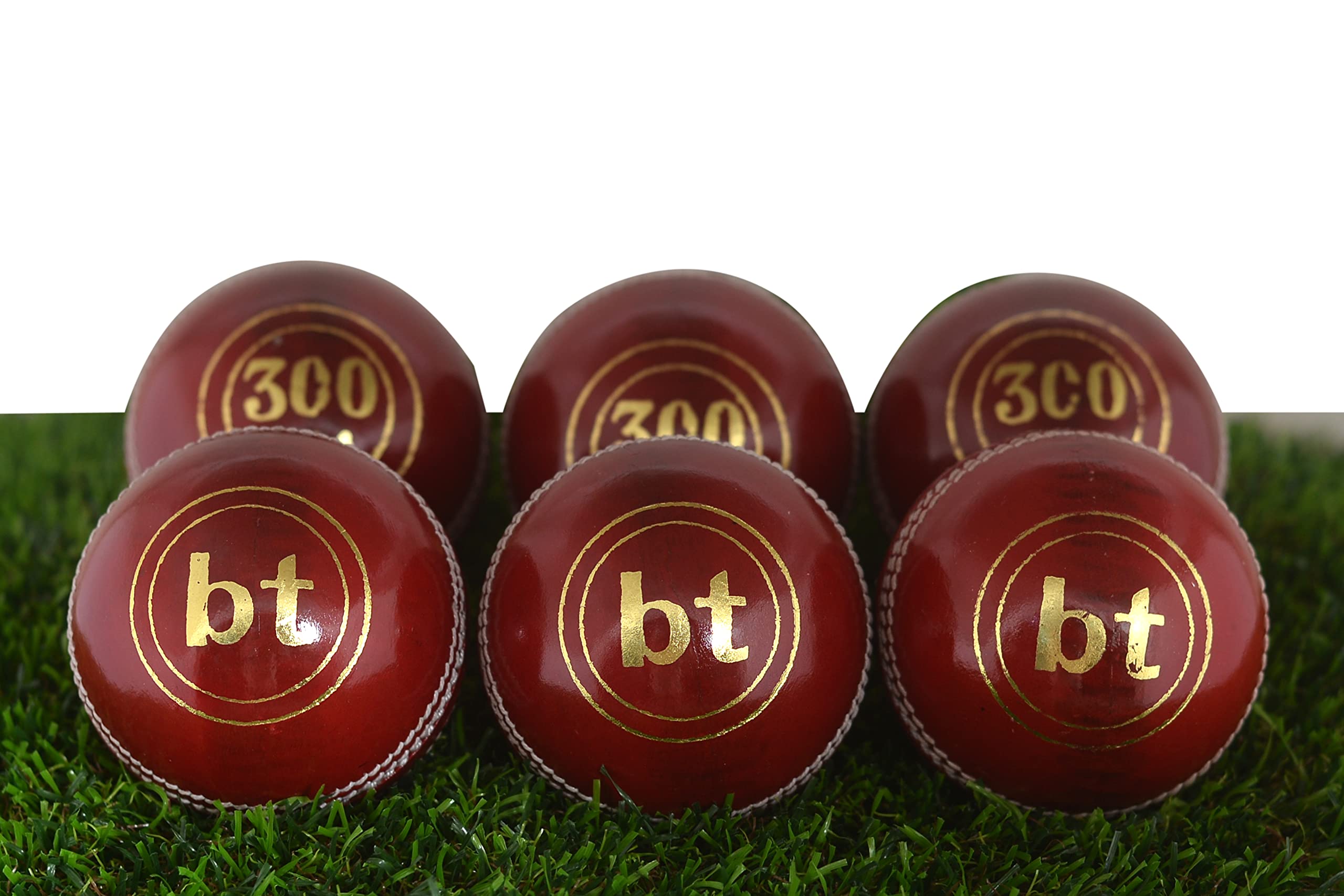 BT Cricketball / Cricketbälle, schwer, 300 g, Leder, Rot, 4 Stück