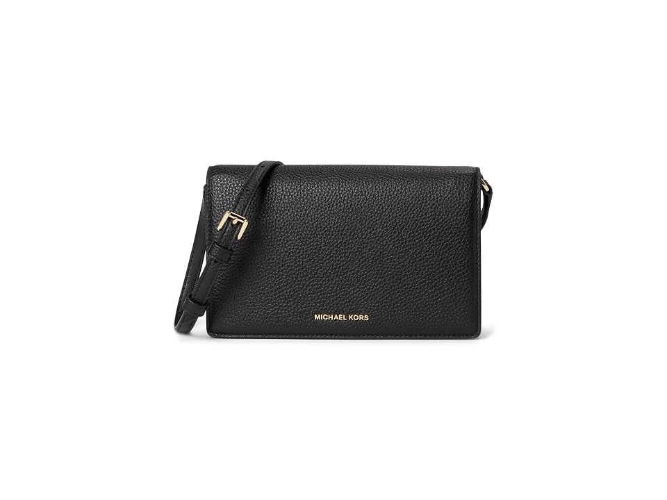 MICHAEL Michael Kors Jet Set Medium Flap Crossbody Cross Body Women's Handbags Black, Leather