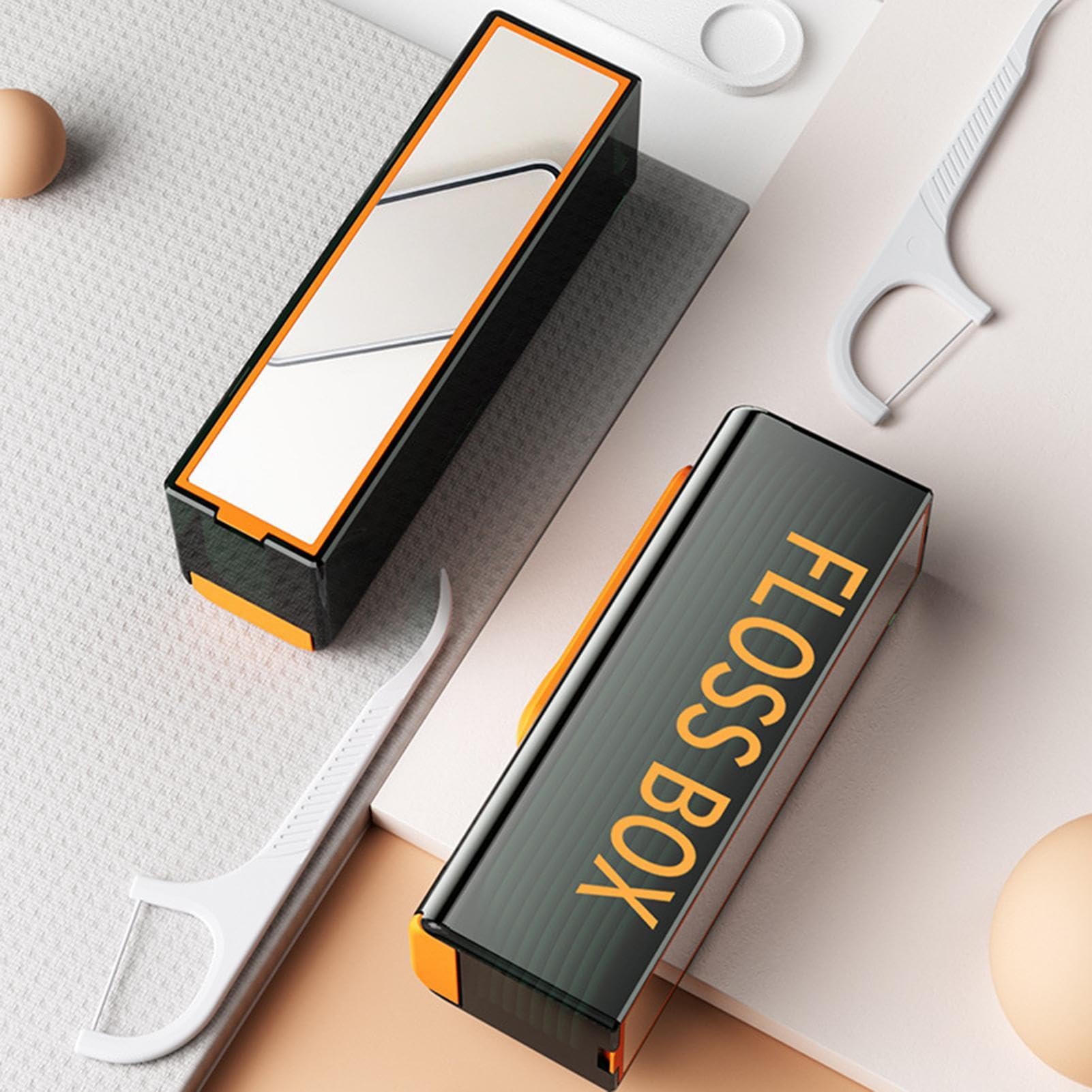 Travel Floss Picks Case, Floss Stick Holder Floss Box, Automatic Pop Floss Dispenser, Floss Travel Case, Floss Pick Holder with 10 Floss Picks for Home, Travel