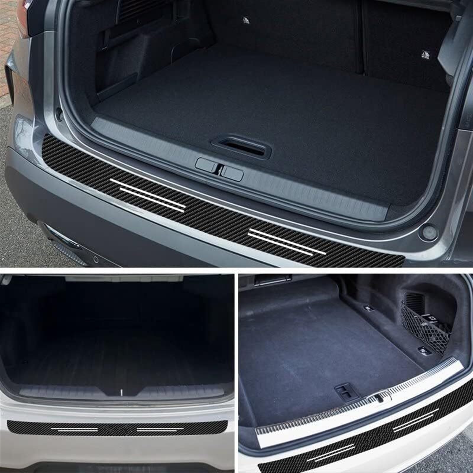 Auto-Kofferraumschutz Auto Hinten Stamm Schutz Für Peugeot 5008 Carbon Fiber Protector Kofferraum Platte Film Leder